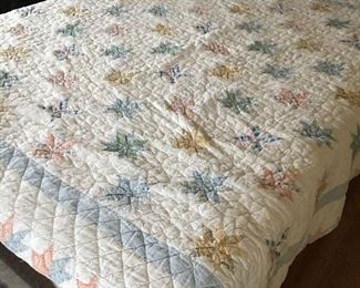 HAND-STITCHED STAR COVERLET - SHOWN ON Q-SIZE BED