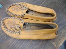 Vintage Davy Crockett Mocassins Leather is stiff