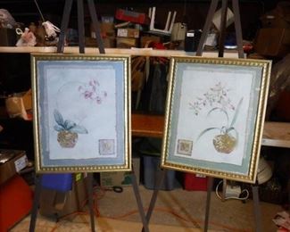 Floral framed art work