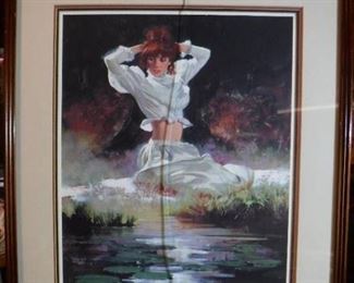 Limited edition signed and numbered lady and a lak ...