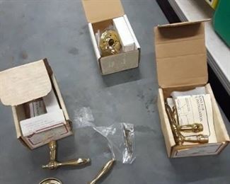 3 Box Sets Of Brass Door Levers