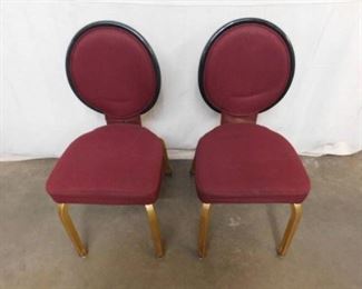2 Metal Frame with Cloth Seat Dining Height Chairs