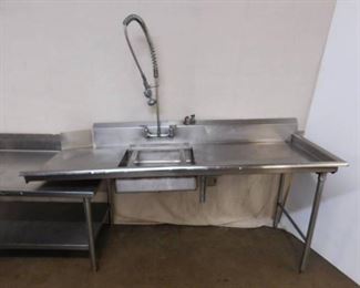 6 Foot Stainless Steel Dirty Side Sink with Spray ...
