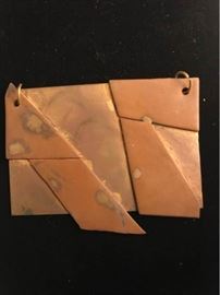 086p Fabricated Copper Pendant