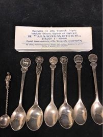016p Sterling Greek Collectible Spoons