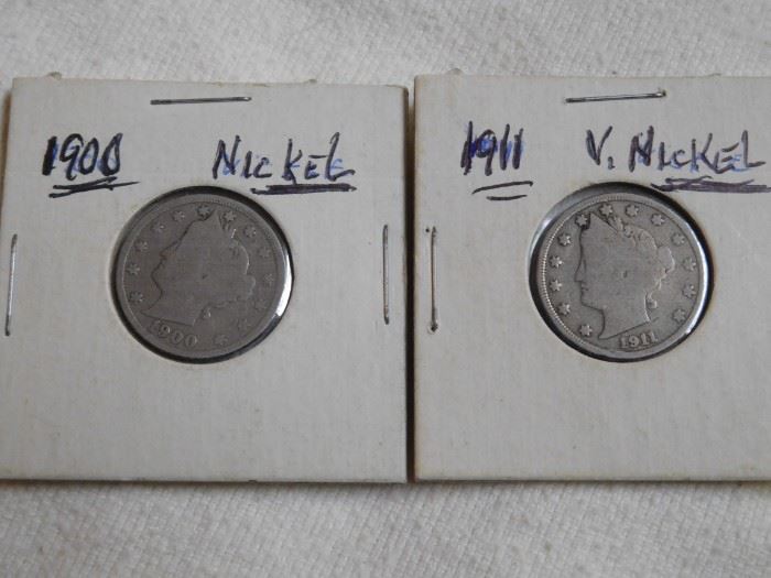 1900 & 1911 V Nickels