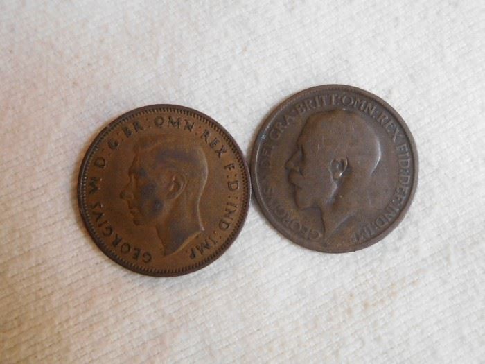 1943 & 1916 Half Pennies