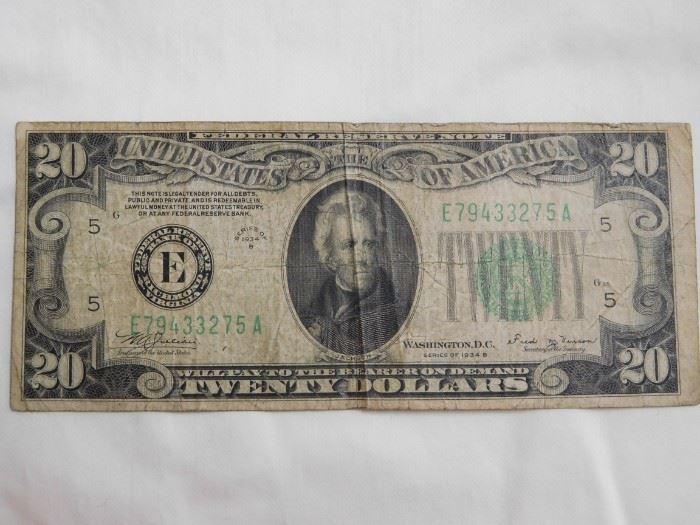 1934 $20 Green Note 