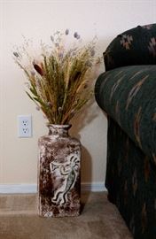 Unusual southwest square vase pottery.