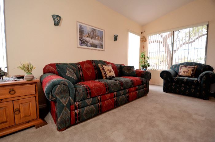 This is the sleeper sofa for sale and there is also  a regular sofa for sale. Like new southwest patterned sofas.