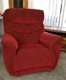 Laz-y-boy red reclining rocker. Like new.