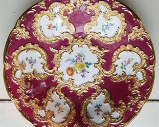 L Red Meissen Bowl top view
