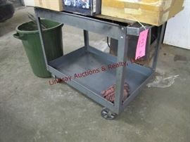 13 - Metal rolling cart (no contents) 24x39.5x32