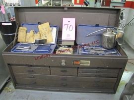70 - Waterloo 8 drawer machinist toolbox w/ taps, dies,