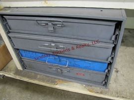 120 - Parts bin w/ 4 drawers: freeze plugs, O rings,