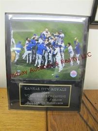 127 - NIP 2015 KC Royals World Champions Plaque &