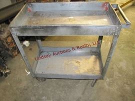 17 - Metal rolling cart (no contents) 16x33.5.5x31.5
