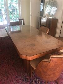 ENGLISH ART DECO DR TABLE & 6 CHAIRS