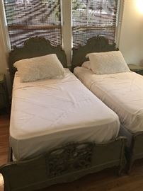 FRENCH 1920'S TWIN BEDROOM SET (BRAND NEW MATTRESSES)