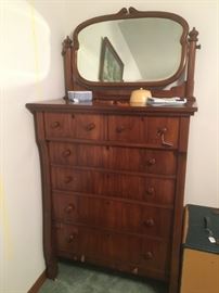 Gentleman's High Top Chest of Drawers. Circa 1901 with mirror
