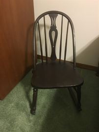 Antique armless sewing rocking chair