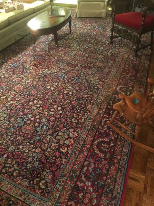 Antique Persian hand tied wool rug, approximately 17' x 9' in excellent condition
