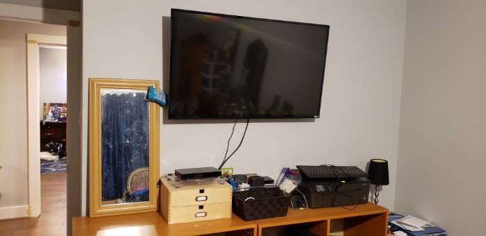 42 inch television & lots of office supplies, printers, etc