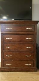 chest of drawers with brushed nickel hardware