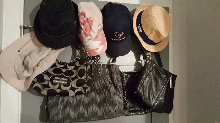Coach handbags, hats