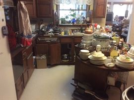 The kitchen is over packed. 