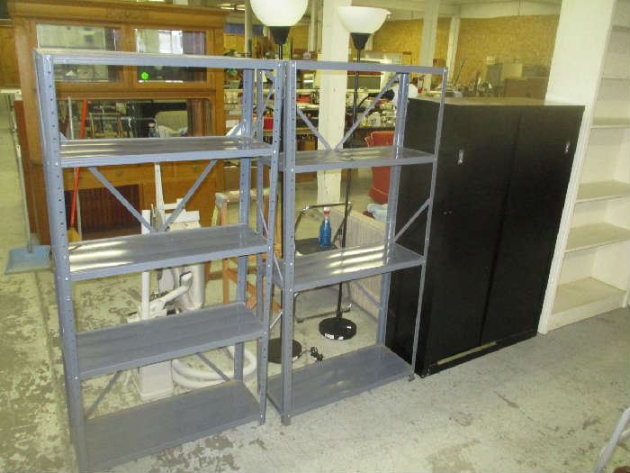 Metal shelving and cabinet