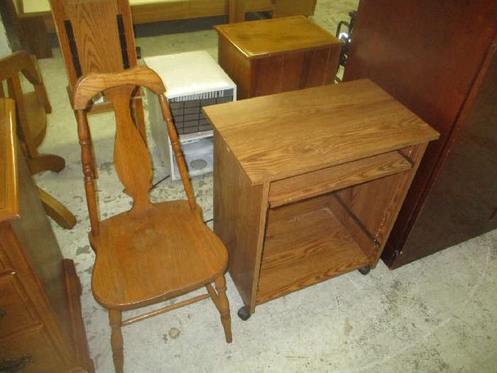 Microwave cart and chair
