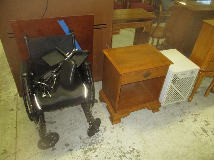 Nightstand, wheelchair and dehumidifier