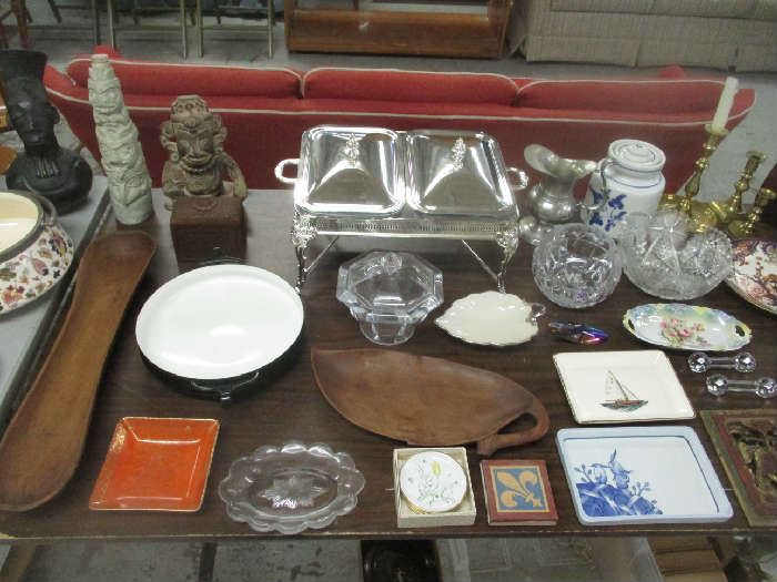 Glassware and silver plate