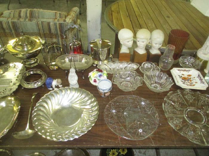 Silver Plate and glassware