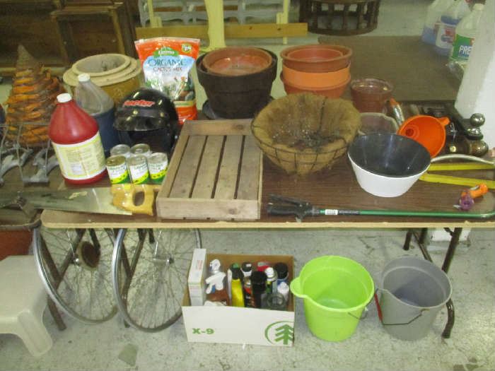 Cleaning supplies and garden supplies
