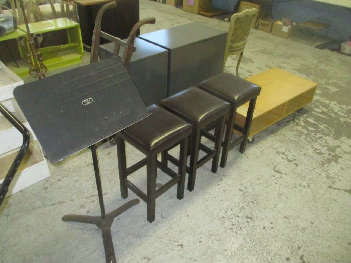 Stools and music stand