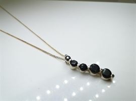 Gold over 925 Silver Sapphire Necklace