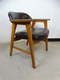 Leather Back Barrel Chair