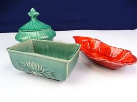 USA Pottery Ceramic Jars w Lids