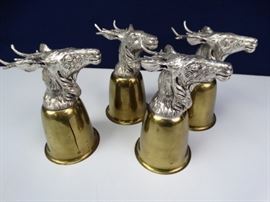 Vintage Decorative Set of Stag Cups