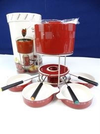 16 pc Ceramic Nesting Fondue Party Set