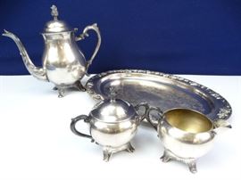 FB Rogers Silver-Plated Tea Set (4)