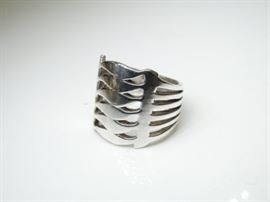925 Silver Fligree Ring, Size 8