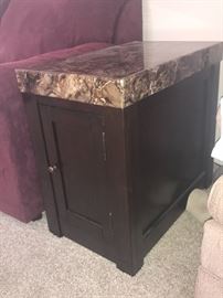 Great End Table with Cabinet and 2” Granite Top