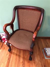 One of 2 beautiful antique chairs