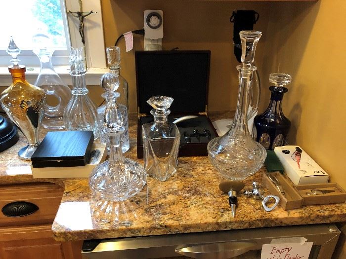 Baccarat -Waterford - crystal decanters