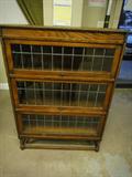 antique oak barristers cabinet with barley twist bottom