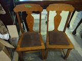 Pair of antique oak chairs