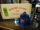 Mosser glass cobalt butter dish in the original box